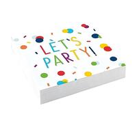 amscan Confezione da 20 tovaglioli di Compleanno con coriandoli, 25 cm