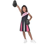 amscan Costume da Cheerleader per Bambini, Colore: Nero, Rosa e Bianco, Rosa, 8-10 Anni