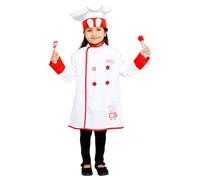 amscan Costume da chef ufficiale Peppa Pig, per bambine e ragazzi, Rosso e bianco., 3-4 Anni