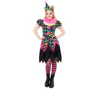 amscan - Costume da clown horror per Halloween, da donna, taglia 40-52