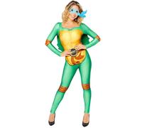 amscan Costume da donna ufficiale Tartarughe Ninja con licenza TMNT, con mascherina intercambiabile, Verde, 8-10