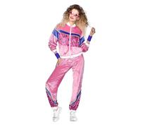 amscan - Costume da Jogging Anni '80, in Velluto, Rosa e Blu., 44-46