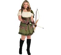 amscan with Attached Size Pc Miss Robin Hood Costume con Cappuccio attaccato, Taglia XL, 1 Pezzo, Multicolore, Ladies 16-18, 847031