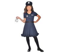 amscan - Costume da polizia per bambina, Marina Militare, 3-4 Anni