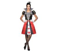 amscan Queen of Hearts Short Size 12-14 Set Costume, Nero/Rosso, (Pacco da 3) Donna