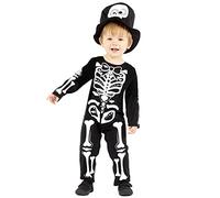 amscan Costume da scheletro per bambini e bambine, costume per Halloween, cosplay, 18-24 mesi, 9914821