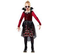 amscan Costume da vampira di mezzanotte per bambine, costume gotico per Halloween, 9917904