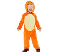 amscan Costume unisex per bambini, tuta con cappuccio ufficiale Pokémon Charmander, età: 6-8 anni, 9918518