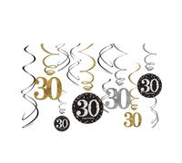 Amscan - Decorazioni da appendere a spirale per i 30 anni - Dorato - (SG12873)