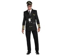 Amscan Dress Up 846925 - 55 Captain Wingman - Medium, nero, Men