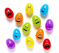 amscan Facce Divertenti Funny Faces-Uova di Pasqua Piccole (12 Pezzi) - 4,5 cm x 5,5 cm - 1 Confezione, Multicolore, 2 1/4"