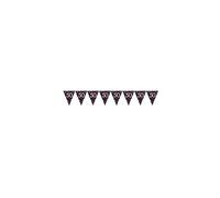 amscan- Festone con bandierine per 50° Compleanno, in plastica, 4 m x 20 cm, 1 Pezzo, Nero/Rosa, 60, 9900606