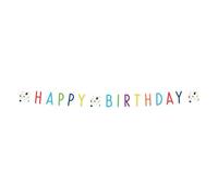 amscan Festone con Scritta Happy Birthday, 1 Pezzo, 1,8 m x 14 cm