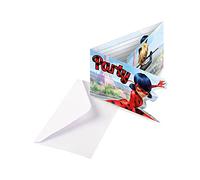 amscan Generique - Biglietti d'invito con buste, motivo: coccinella, confezione da 6, multicolore