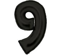 Amscan Grande numero 9 Silk Lustre Nero Palloncino N34 Confezione 86 cm