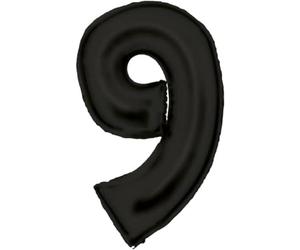 Amscan Grande numero 9 Silk Lustre Nero Palloncino N34 Confezione 86 cm