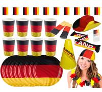 Amscan - Grande Set Di Fan Tedesco (25 Pezzi) WM EM Festa Party Calcio Pacchetto