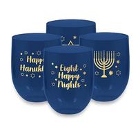 Amscan Hanukkah - Set di 6 bicchieri senza stelo, perfetti per le feste natalizie, 430,9 g, blu