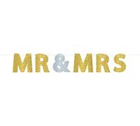 Amscan International 305.409,6 cm lettera "Mr and Mrs glitter banner
