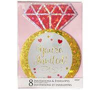 Amscan International 491595 Inviteinv DLX JMB Diamante Anello