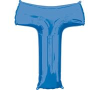 Amscan International 95979 - Palloncino in alluminio con lettera T 34'' Blue