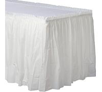 Amscan International - Gonna copri tavolo in plastica bianca, 4,26x 0,74 m (L x A)