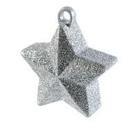 Amscan International - Peso per palloncini, stella glitterata, colore: Argento