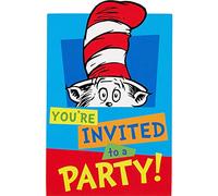 Amscan - Inviti di carta, buste e adesivi, motivo: Dr. Seuss, 8 pezzi