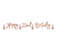 amscan Kit Banner Compleanno I Blush Pink I Foil I 1 Pc, Multicolore, 120603