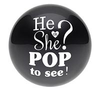 amscan- Latex 60cm He or She Pop to See-Palloncino in Lattice, Nero, 60 cm, 9905277