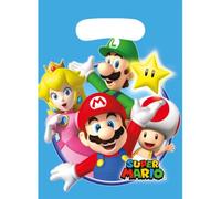 amscan Luigi Super Mario Party Bags, Cartoni Animati, Colore Blu, 8 Count (Pack of 1), 11012018