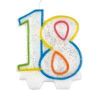 Brillantini Bianco Milestone 18th Candelina Torta Compleanno Amscan 9900808