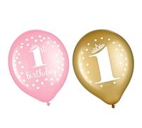 Amscan Palloncini in lattice per il primo compleanno, 30,5 cm, assortiti