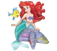 Amscan Palloncino Metallizzato Ariel La Piccola Merma, 51 cm, Rosso e Verde, Compleanno, Ragazza, 1 unità