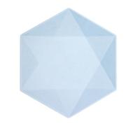 Amscan- Piastra Esagonale, Colore Blu, 26,1 x 22,6 cm, 9918236
