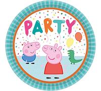 amscan Piatti di carta per feste Peppa Pig con licenza ufficiale, confezione da 8, multicolore 9906329-66