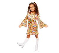 amscan (PKT) (9907364) Costume da hippy arcobaleno per bambine (8-10 anni)
