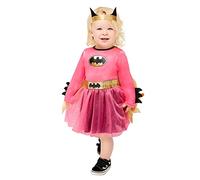 amscan-9909325 Dc Super Heroes Costume da Batgirl rosa bambino età mesi ragazze, Infant (Age 12-18 Months), 9909325