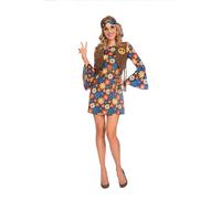 amscan (Pkt) (Fix 4/2) (9905122) - Costume da Donna Anni '60 Groovy Hippy (Large)