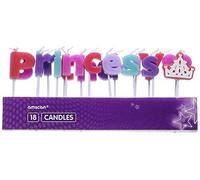 Amscan Princess Pick Candles - 18 Pezzi Candele Compleanno Rosa Tiara