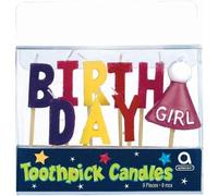 Amscan Ragazza Compleanno Candele a Plettro Misura Confezione 9 (SG34347)
