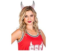 amscan- Red Horn Cage-Fascia per Capelli per Halloween, 1 Pezzo, Rosso/Nero, 9908987