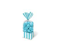 Amscan Sacchetti cellophane rettang. Striped 13x25 cm Azzurro Intenso