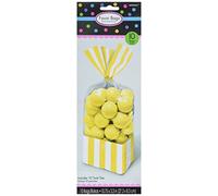 Amscan Sacchetti cellophane rettang. Striped 13x25 cm Giallo