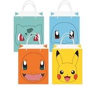 amscan- Sacchetti di Carta per Feste di Compleanno per Bambini, con Licenza Ufficiale Pokémon, Confezione da 8, Multicolore, 9917109
