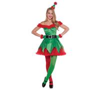 Amscan Santas Sexy Piccolo Aiutante Elfo Vacanza Natale Abito Donna Costume