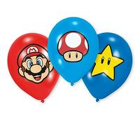 amscan - Set di 6 palloncini in lattice Super Mario Bros, 9901999, taglia unica