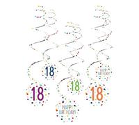 amscan Spiralgirlanden 18 confetti compleanno 61 cm carta 6 pezzi