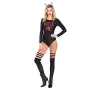 amscan Suit Bite Me-Body a maniche lunghe (10-12), 1 pezzo, colore: nero, Tinta unita, M, 9908984