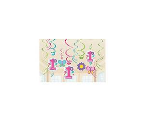 Amscan Sweet Birthday - Decorazioni a Stelle filanti da Appendere al soffitto, per Compleanno Bambina